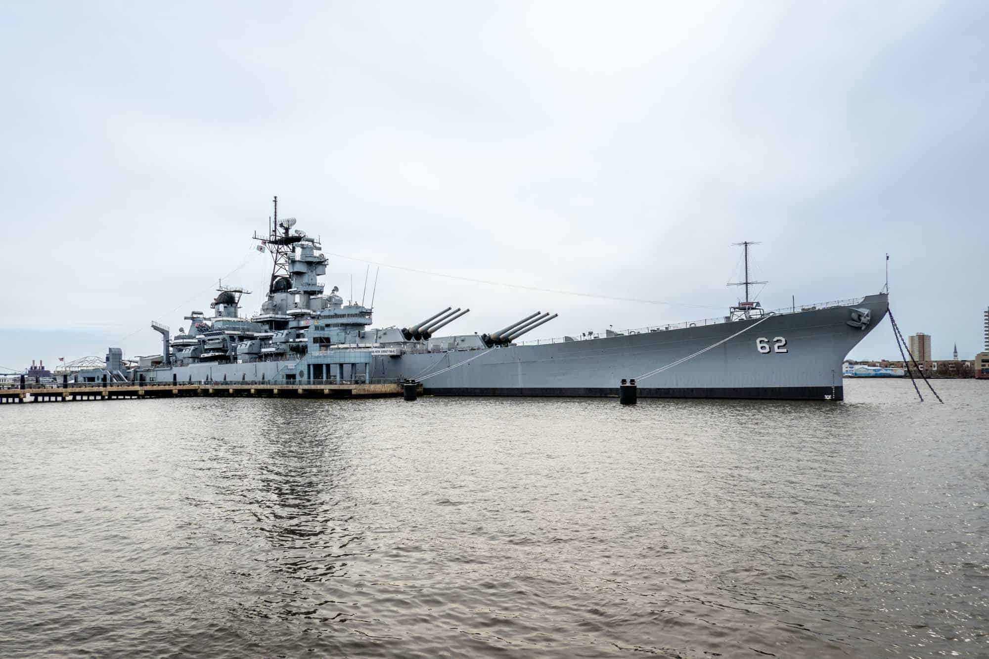 Battleship in water