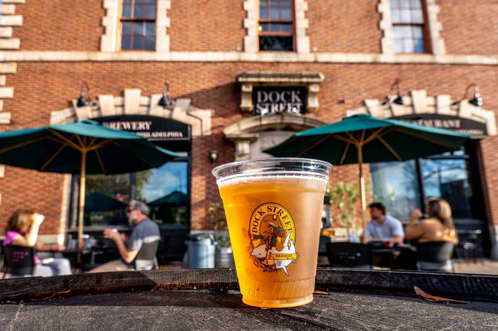 Glass of beer at Dock Street