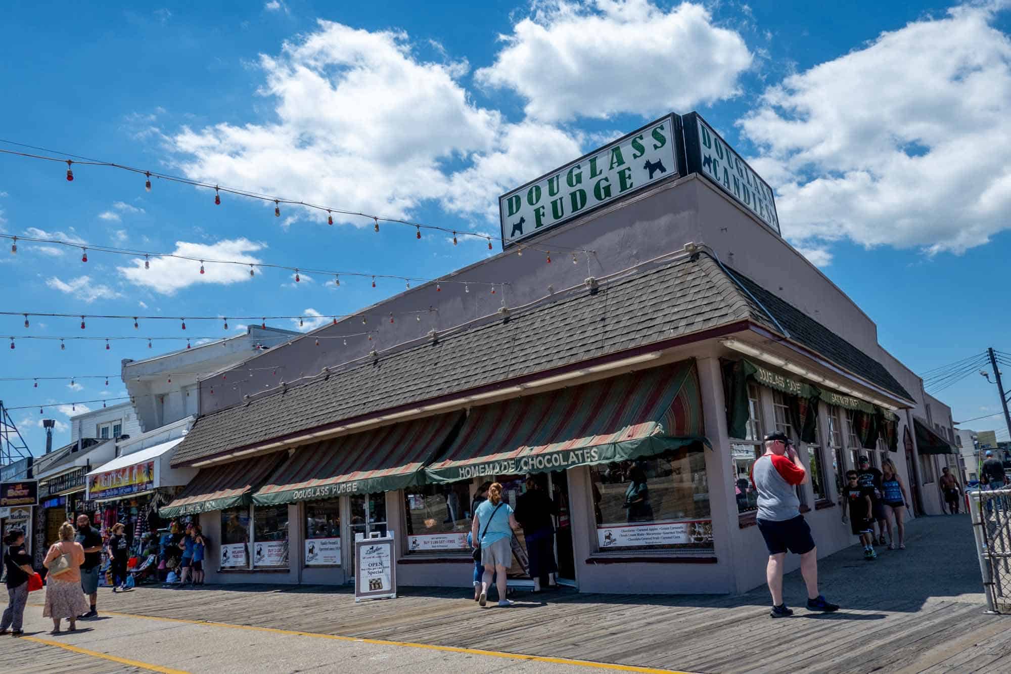 Exterior of Douglass Fudge in Wildwood, New Jersey