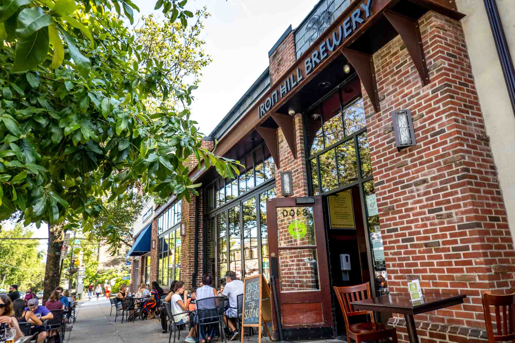 Exterior of Iron Hill Brewery in Chestnut Hill