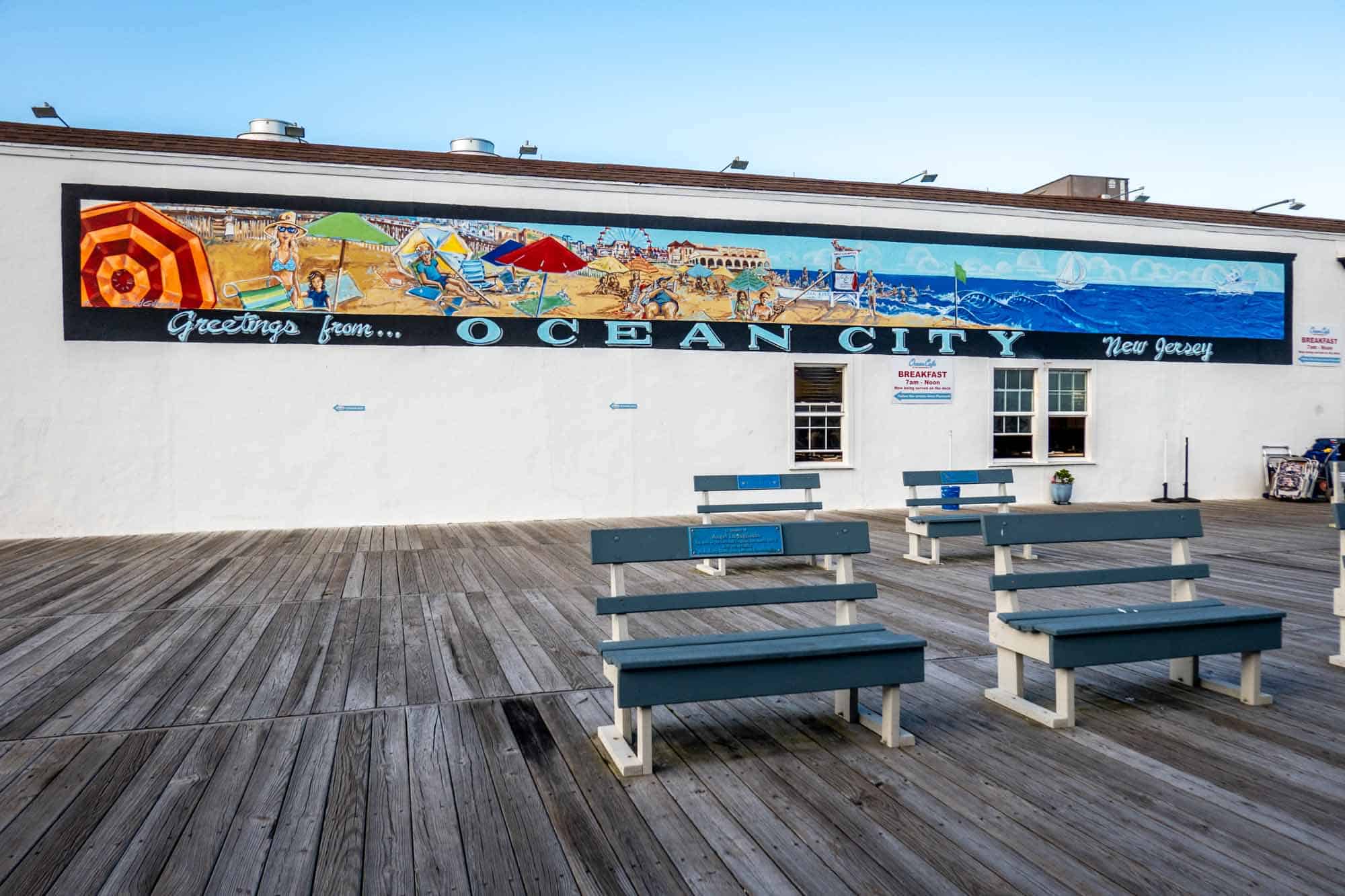 Greetings from Ocean City New Jersey mural along the Boardwalk