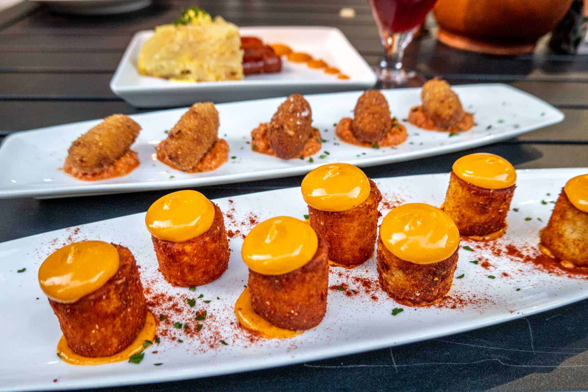 Marshmallow-shaped potatoes on plate