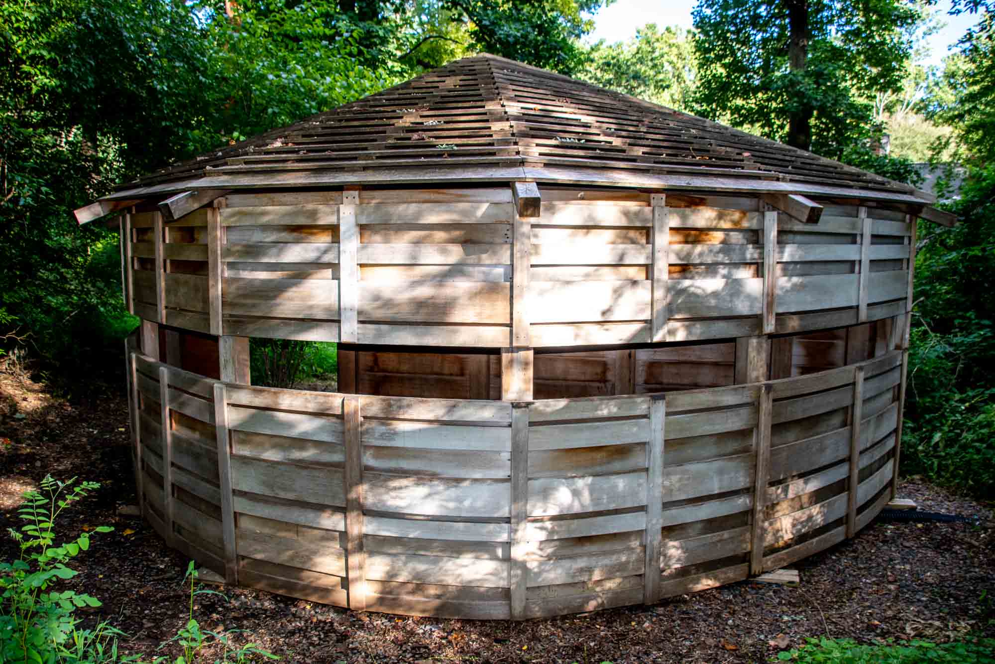 Bird blind in the woods