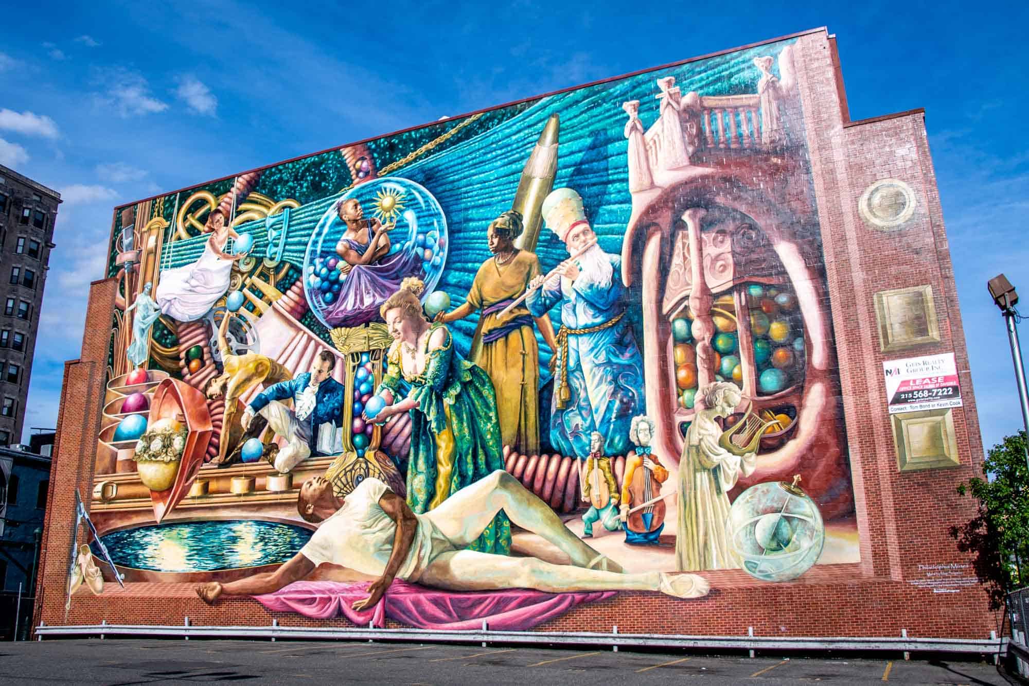 Philadelphia Muses Mural on side of building
