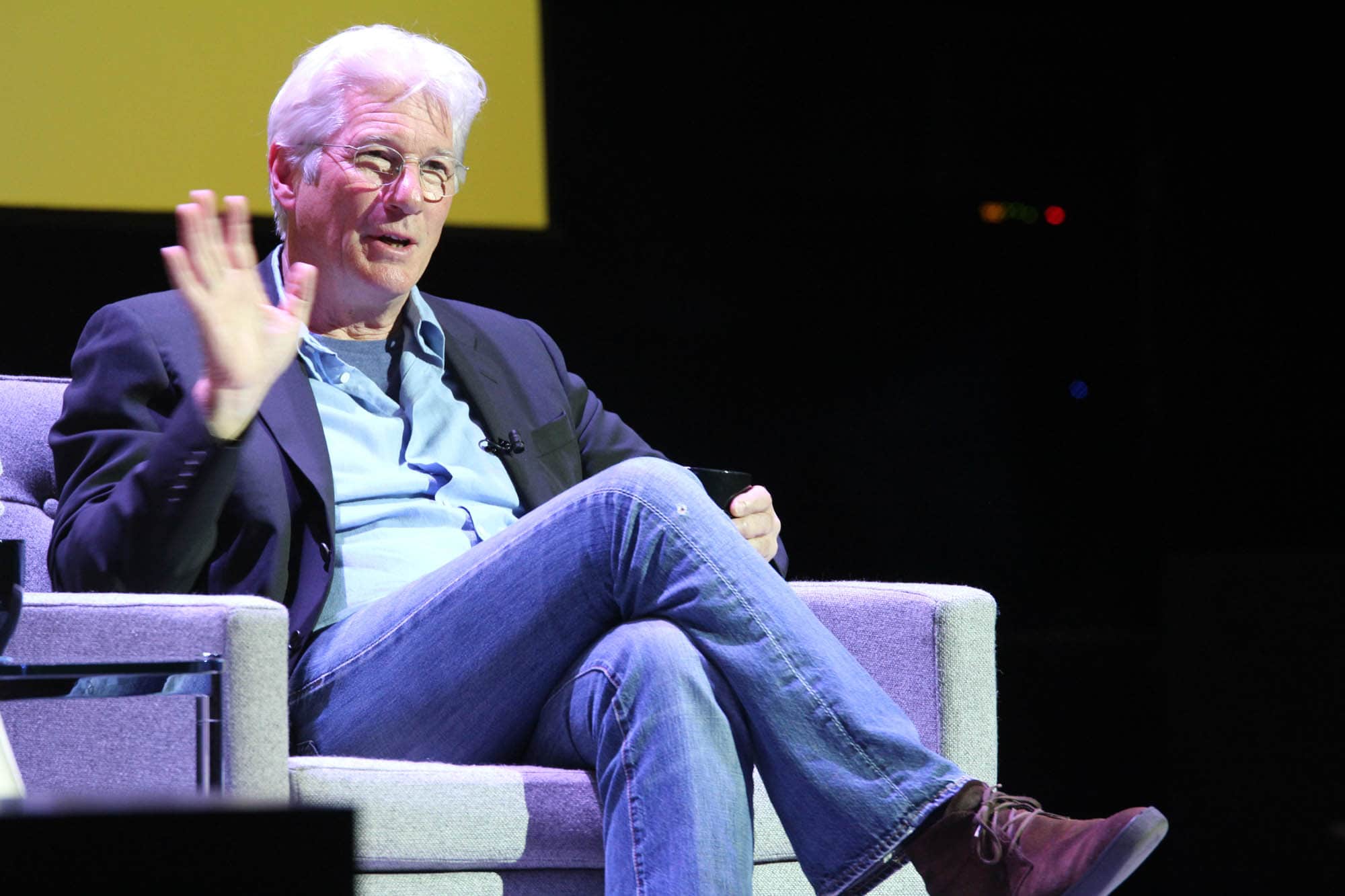 Actor Richard Gere speaking at event