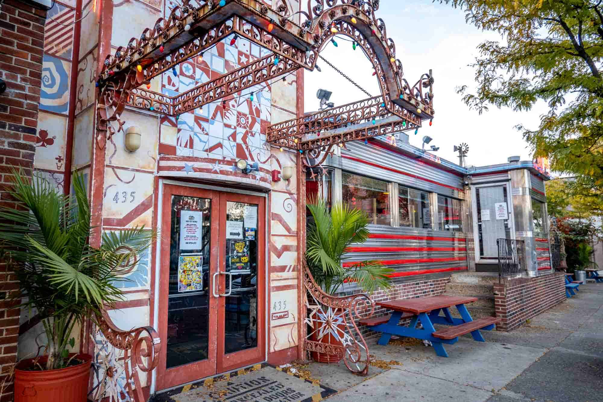 Exterior of Silk City Diner