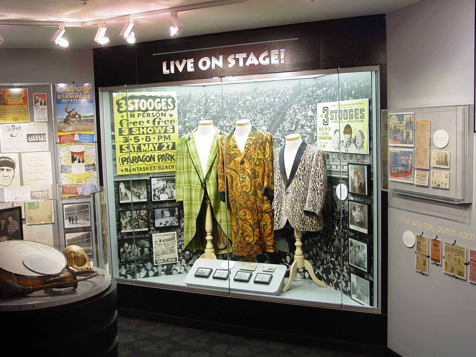 Cases of costumes and movie props actually used in the television shows and feature films.