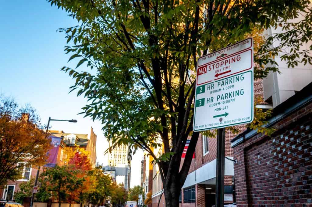 Signs for street parking in Philadelphia