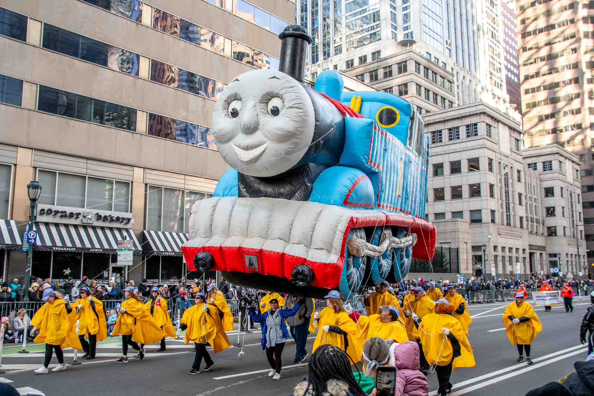 Inflatable balloon of Thomas the Tank Engine in parade