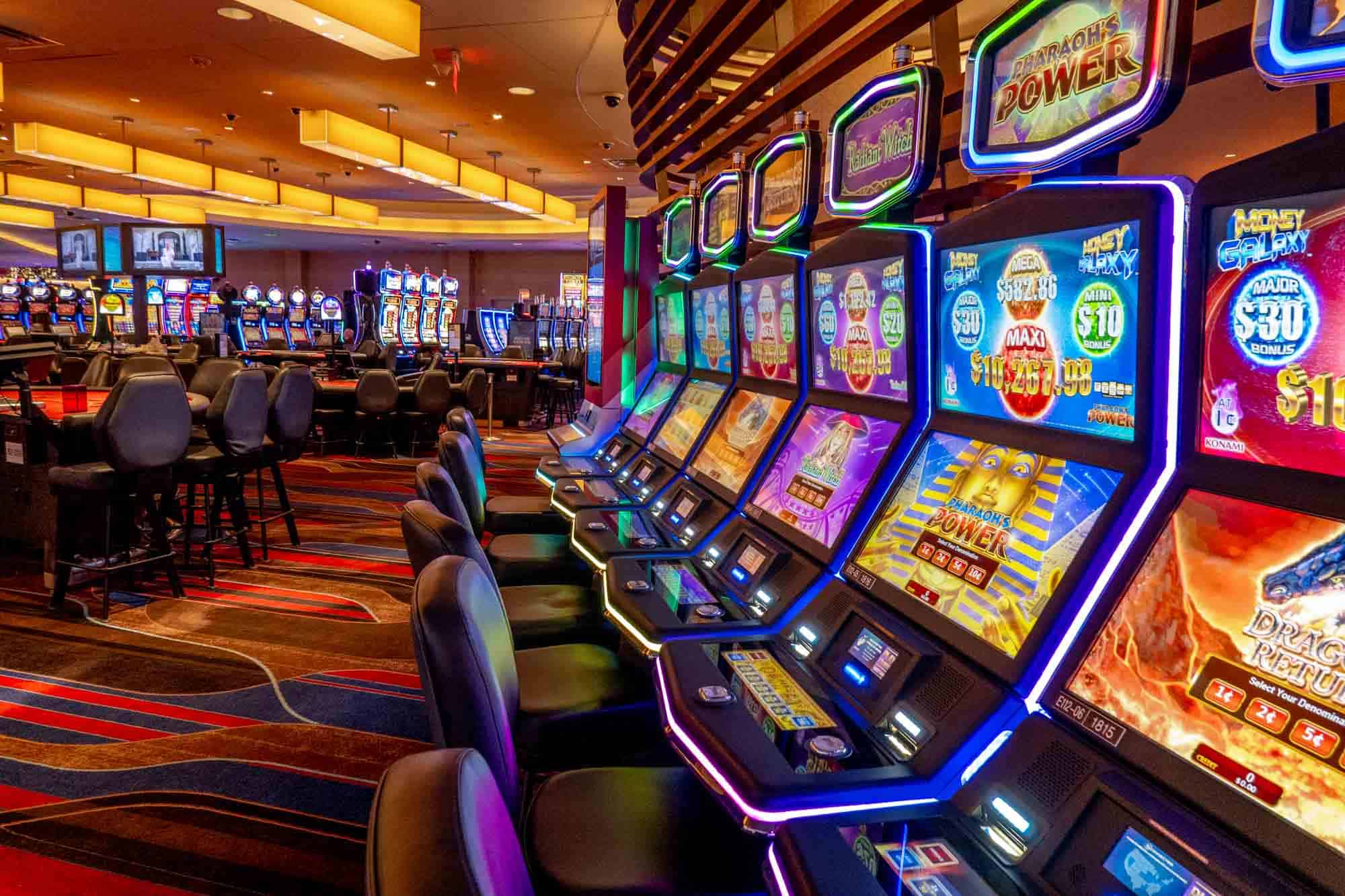 Row of slot machines